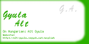 gyula alt business card